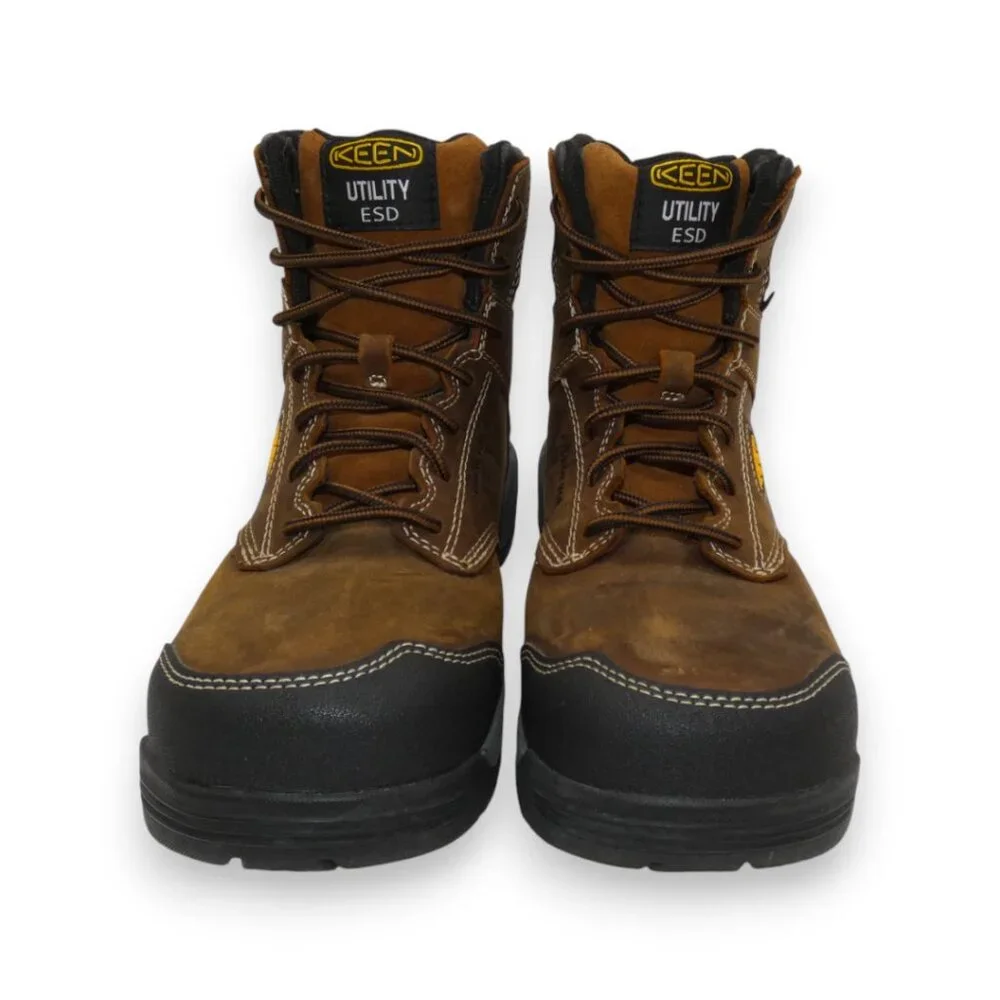 EUC Keen Utility Women’s Carbon Toe Work Boots Brown Leather Size 8 - Picture 4 of 13